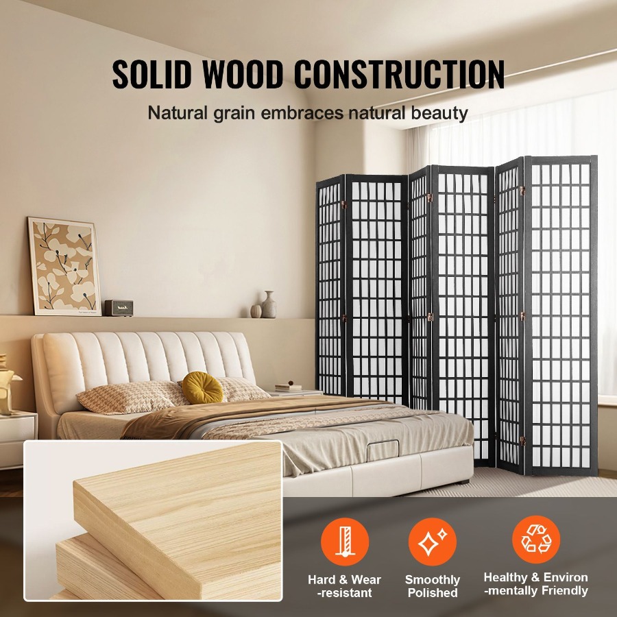 6 Panel Japanese Room Divider  - Partition Screen Divider review and price