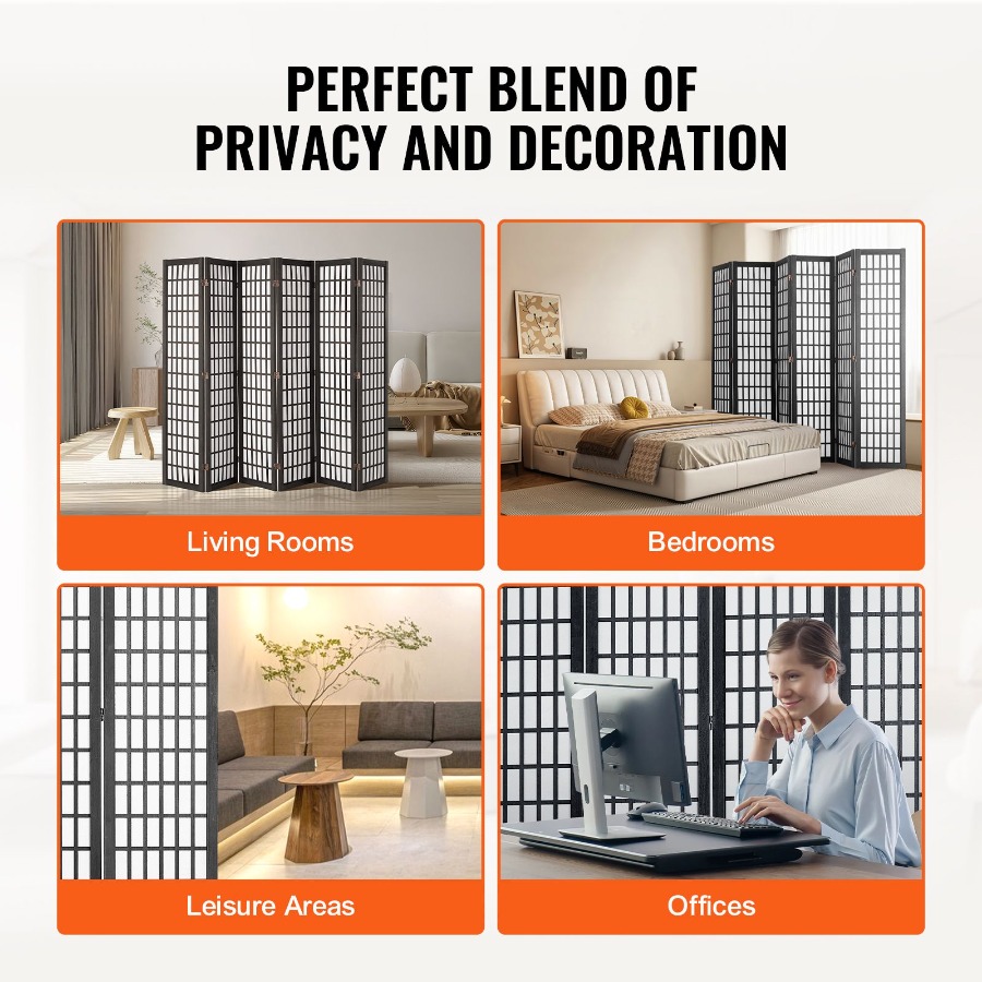6 Panel Japanese Room Divider  - Partition Screen Divider review and price