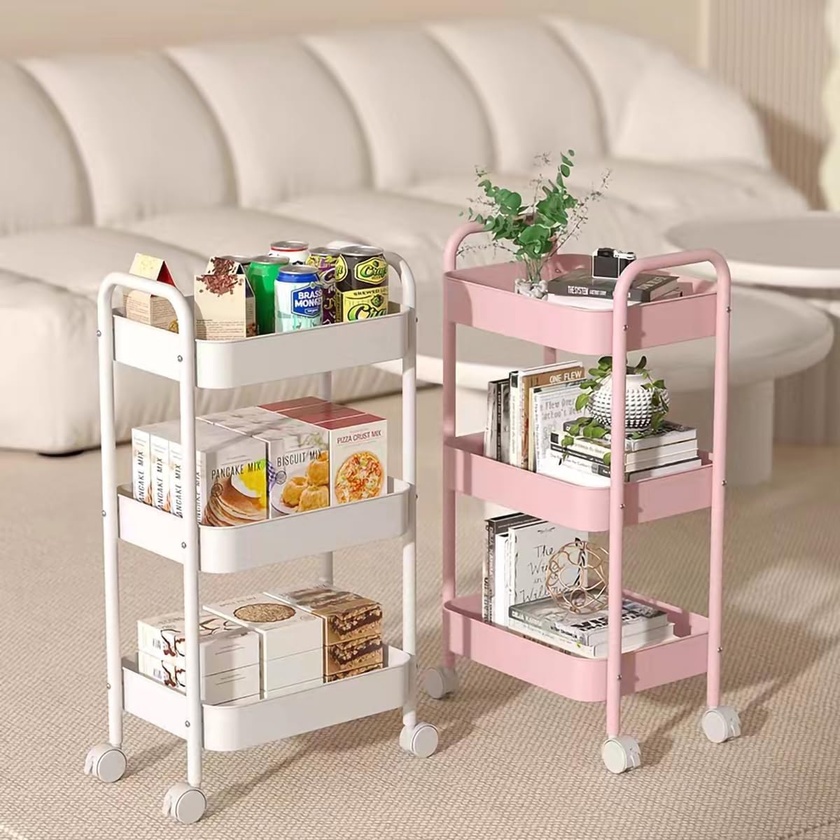 3-Tier Rolling Storage Cart He - Book Cart Rolling review and price