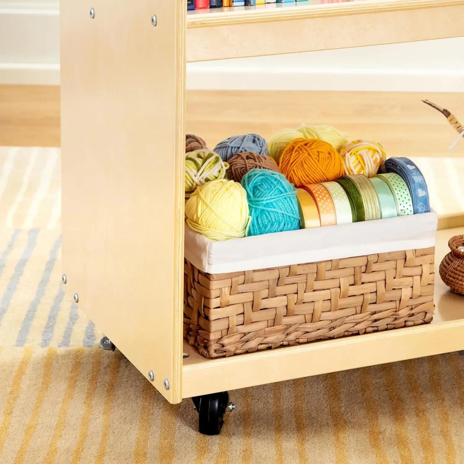 Kids Book Storage Cart - Natur - Book Cart Rolling review and price